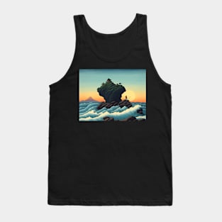 Ukiyo-e Japanese Art - Lone Fisherman Tank Top